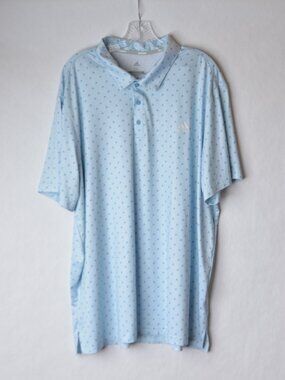 Adidas Shirt Mens XXL 2XL Golf Ultimate 365 Blue Polo Performance AOP Logo Print